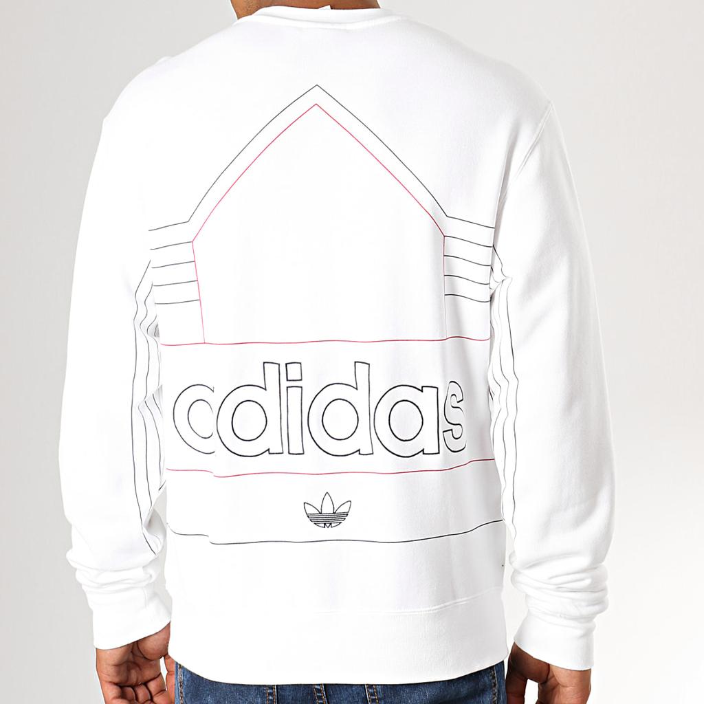 Adidas Originals Trefoil Rivalry Ретро толстовка с круглым вырезом Мужские толстовки белые ED5660