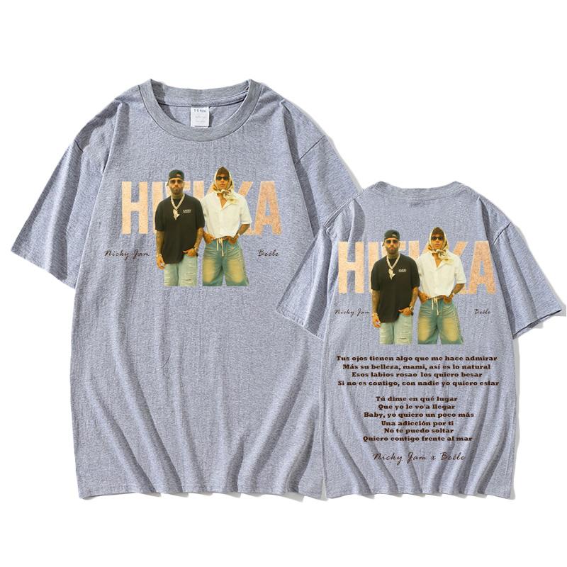Nicky Jam X Beéle - Hiekka T-Shirt Retro Hip Hop Retro Tee-shirt Short Sleeve Cotton Tshirt Fashion Grunge Clothing
