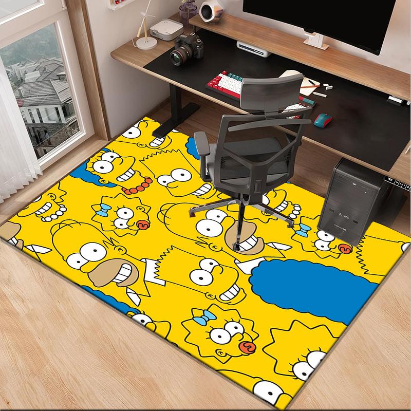 Yellow Family Portrait Office Rug Chair Mat, Game Carpet, Suitable for Front Door, Bedroom, Living Room, Desk, Holiday Gift