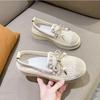 Fashion 2024 Summer New Large Women's Shoes Korean Thick Sole Fisherman's Shoes Women's Leisure Breathable Mesh Flat Bottom Bean Shoes