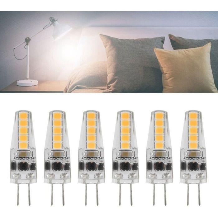 Lot de 10 ampoules LED G4 2W 3000K dimmables 12-24V - Blanc chaud, 200 lm, 50 000 h