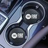 2Pcs Car Coaster PVC Logo Water Cup Pad Anti Slip Mat Accessories For Fiat Abarth 500e Panda Tipo FR Argo Freemont Viaggio Bravo
