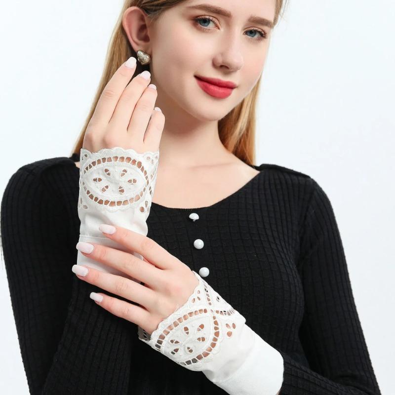 New Autumn Detachable Fake Sleeves for Womens Sweater Wrist Pleater Fake Cuff Decorative Sleeves Lace Ruffles Sleeve Cuff