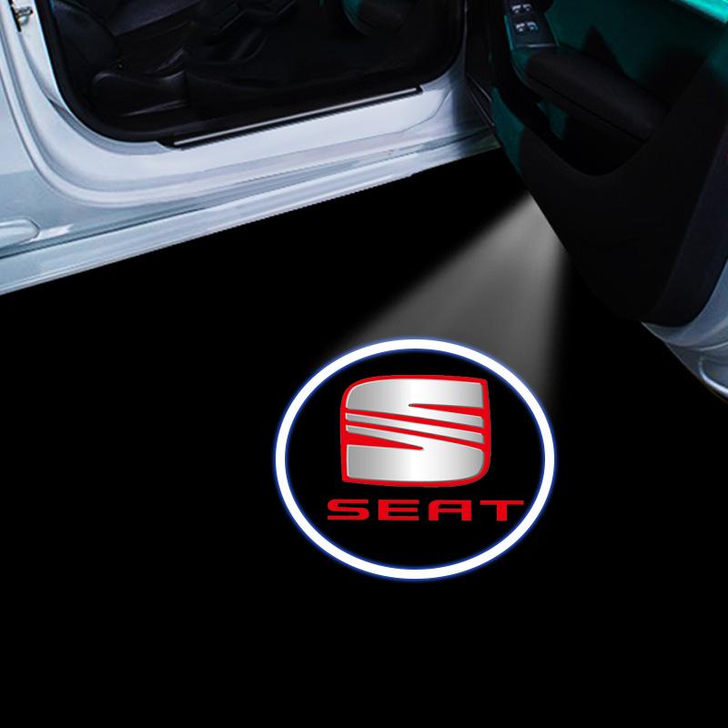 Светодиодный проектор подсветки двери автомобиля, приветственная лампа, эмблема автомобиля для SEAT Leon FR Altea Ibiza Cordoba Alhambra Arona Ateca Exeo