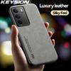 KEYSION Роскошный ретро чехол из искусственной кожи для Realme C75 Мягкий силиконовый + противоударный чехол для телефона из ПК для OPPO Realme C75