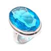 Swiss Blue Topaz Gemstone Handmade 925 Sterling Silver Jewelry Ring Size 5 I3S29