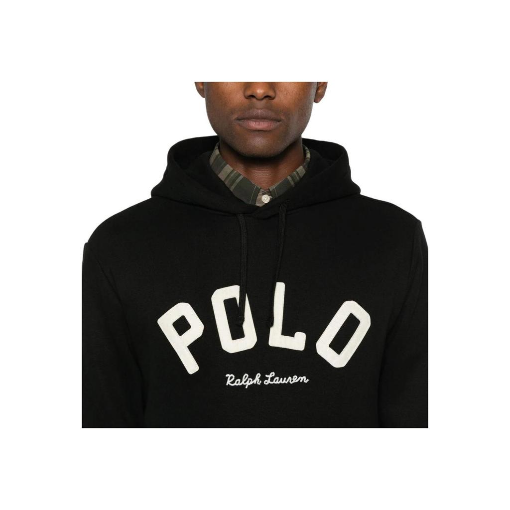 Polo Ralph Lauren FW24 Худи с логотипом-буквой, приталенного кроя, мужские худи, черный 710952040-002