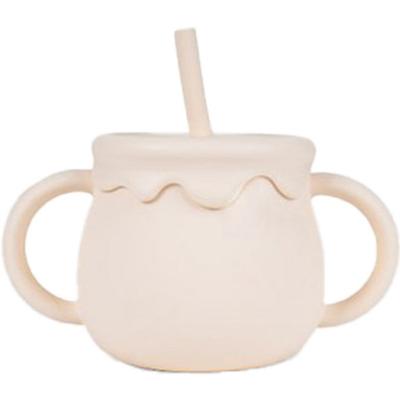 Little Cloud Honey Pot Мульти-силиконовая соломенная чашка, 1, кремовый