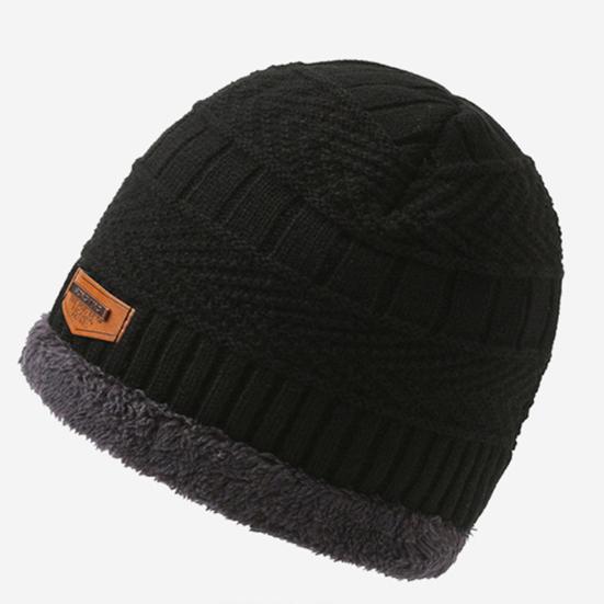 1 Set Men Winter Hat Scarf Gloves Set Thick Knitted Soft Warm Elastic Colorful Ear Protection Five Fingers Windproof Winter Outdoor Cycling