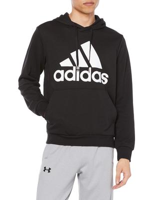 Худи Adidas Essentials с большим логотипом, размер L, мужское, черно-белое (ГК9540),