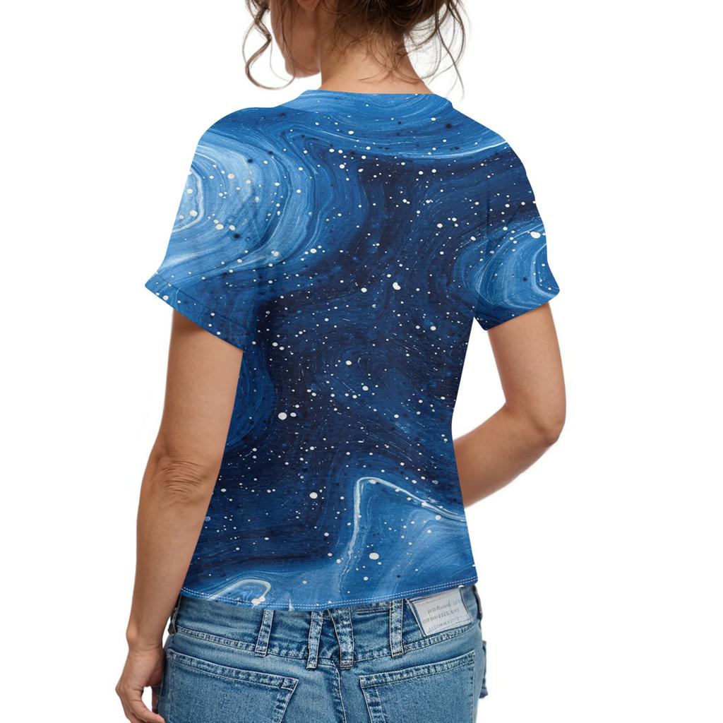 Женская мода с короткими рукавами и V-образным вырезом, повседневная футболка с пуговицами