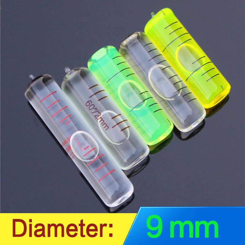 Multiple Specifications and Precision New Glass Tube Level Bubble High Precision Spirit Level Green Liquid Blister Diameter 9mm