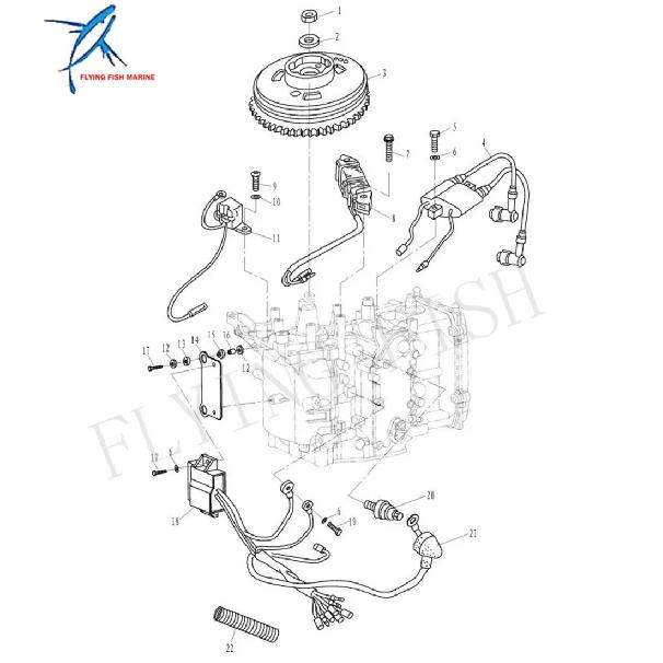 5041297 Ignition Coil W/Resistance Cap for Evinrude Johnson OMC Boat Motor  4-Stroke 9.8HP Outboard Engine