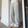 Большой размер Корейский стиль Ленивые брюки для женщин Осень и Зима Новые С высокой талией Свободные Прямые Широкие брюки до пола