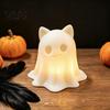 Gift for Cat Lovers 3D Printed Ghost Candle Holder, Spooky Figurine Soft Warm Light Atmosphere Lamp with Halloween Tabletop Home Party Decoration