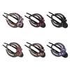 Women Flexible Styling Tool Hairpins Heart  Flower Rhinestone Hair Clip Hollow Claws Acrylic