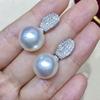 Huitan Luxury CZ Imitation Pearl Earrings for Women  Color Temperament Elegant Lady Earrings Wedding Party Fashion Jewelry