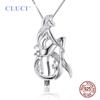 Cluci 925 Sterling Silver Singing Mermaid Shaped Charms Pendant Women Fairy Tale Silver 925 Pearl Cage Locket Jewelry Sc048sb