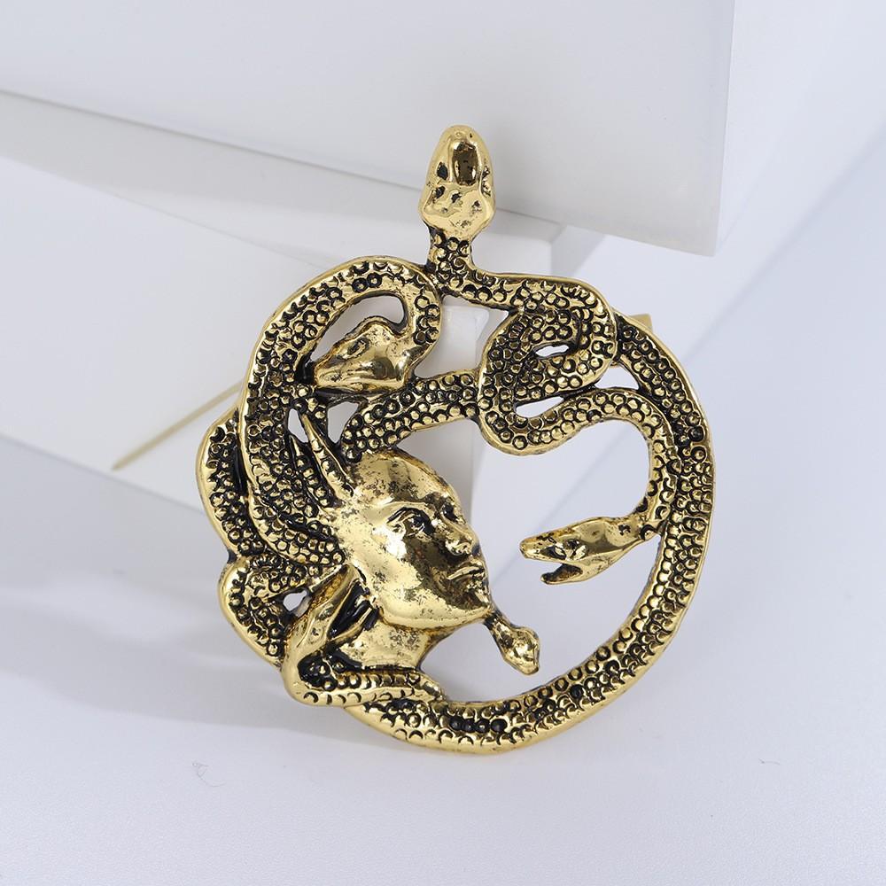 Vintage Medusa Head Brooch Personalized Clothing Pin Versatile Clothing Suit Women'S Accessories