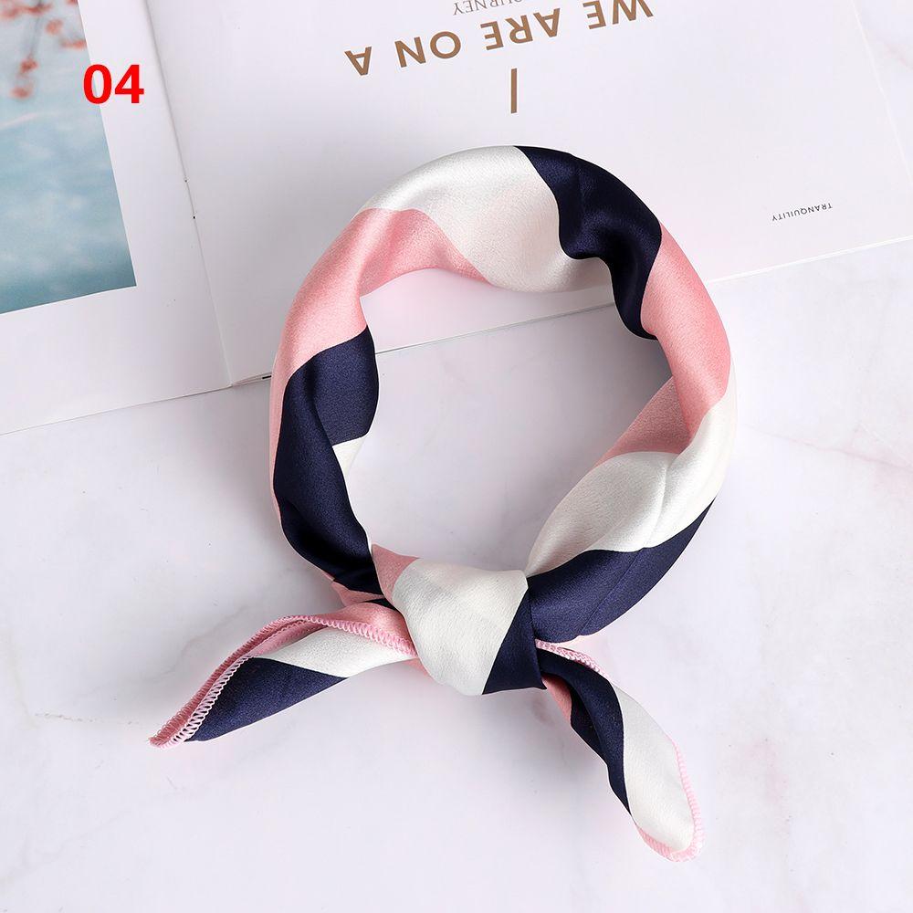 Vintage Wrist Wrap Head-Neck Tie Hair Band Silk Feel Satin Bandana Women Square Scarf Handkerchief
