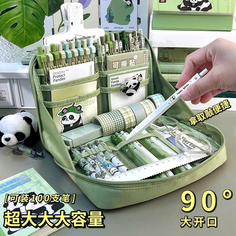 12-layer Panda Pencil Case, Large Capacity, High-value Stationery Box for Boys and Girls, Cute Junior High School Stationery, Pencil Case.