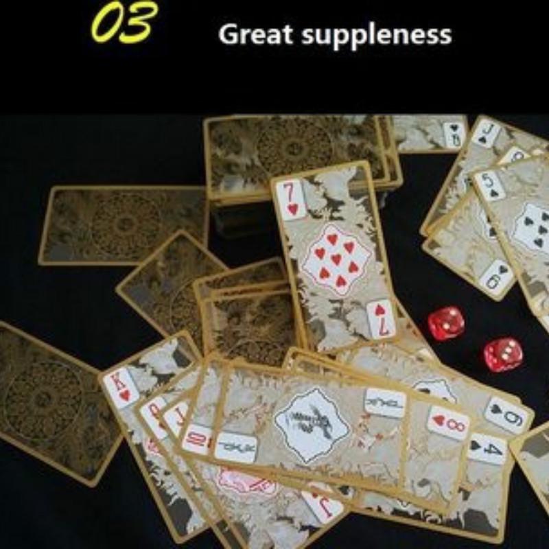 Кристаллические карты покера ПВК с покерными картами золотой границы роскошными прозрачными водоустойчивыми Вашабле