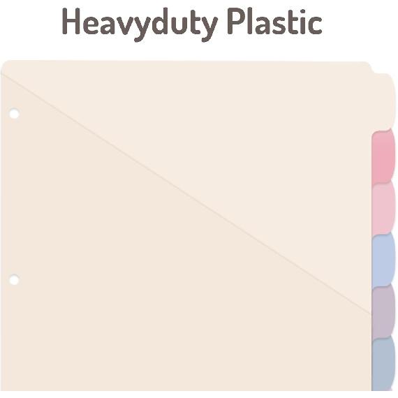 Forvencer 8 Count Dividers for 3 Ring Binder, 8 Tabs Binder Dividers with 2 Pockets, Binder Dividers with Tabs for School Office and Home