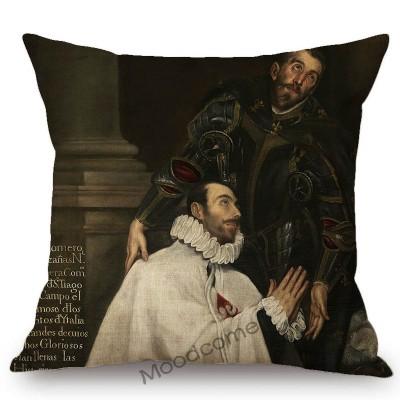 El Graco Famous Oil Painting Jesus Virgin Maria Christian Art Religion Church Decoration Sofa Pillow Case Linen Cushion Cover