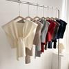 Autumn Winter Korean Knit Shawl Female Blouse Shoulders Fake Collar Cape Knotted Scarf Solid Color Neck Guard Scarve For Women