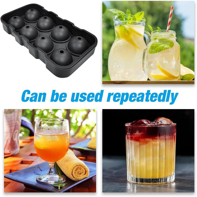 Силиконовый лоток для приготовления кубиков льда с воронкой, большая форма для ледяных шариков диаметром 1,77 дюйма для коктейля, виски