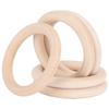 20Pcs Wood Baby Natural Teething Rings DIY Jewelry Circle Pendant Craft Making Accessory65mm