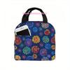 1pc 2D Printing Pattern On Blue Background Universal Work Lunch Bags for Both Men And Women - Small-Sized Adult Lunch