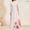 Plus Size Women V Neck 3 4 Sleeve Maxi Dress Soft Fashion Daily Street Wear