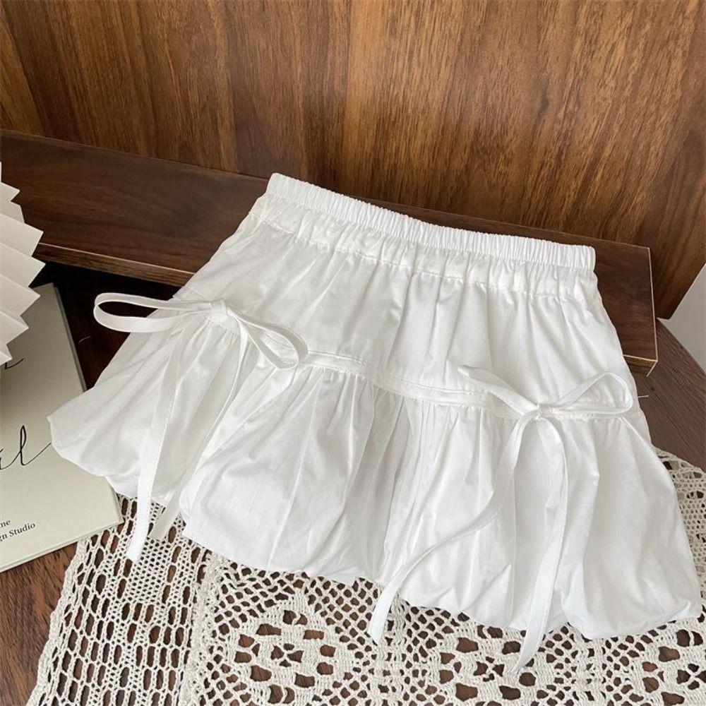 Sweet Bow Flower Bud Skirt New Children's Short Skirt Trendy Girl's Half Body Skirt Kids