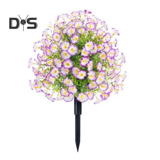 Искусственные цветы ипомеи, искусственный куст ипомеи с колышком для установки в грунт, реалистичная искусственная зелень, кустарники для улицы, для дома, для фермерского дома, для крыльца, для патио