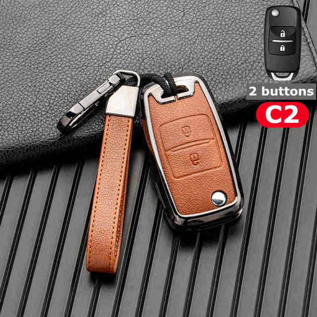 Zinc Alloy Leather Car Key Cover Shell For Changan CS35PLUS CS55PLUS CS75PLUS 2019 keyProtective Case Accessories Keychain