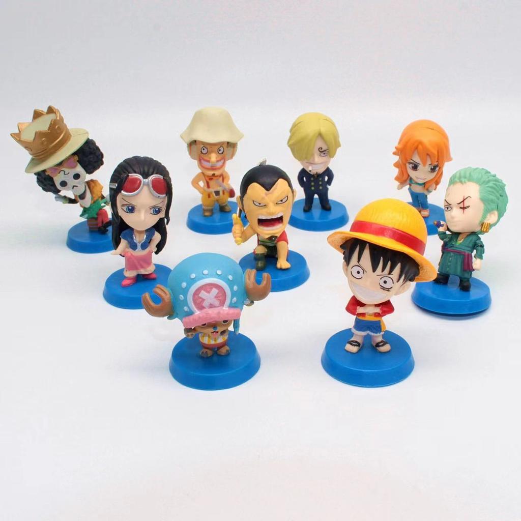 9 шт./комплект Аниме One Piece Фигурка Луффи Ророноа Зоро Q версия Фигурка Действия Кавайная Кукла ПВХ Модель Игрушки Подарок на День Рождения Рождество для Детей