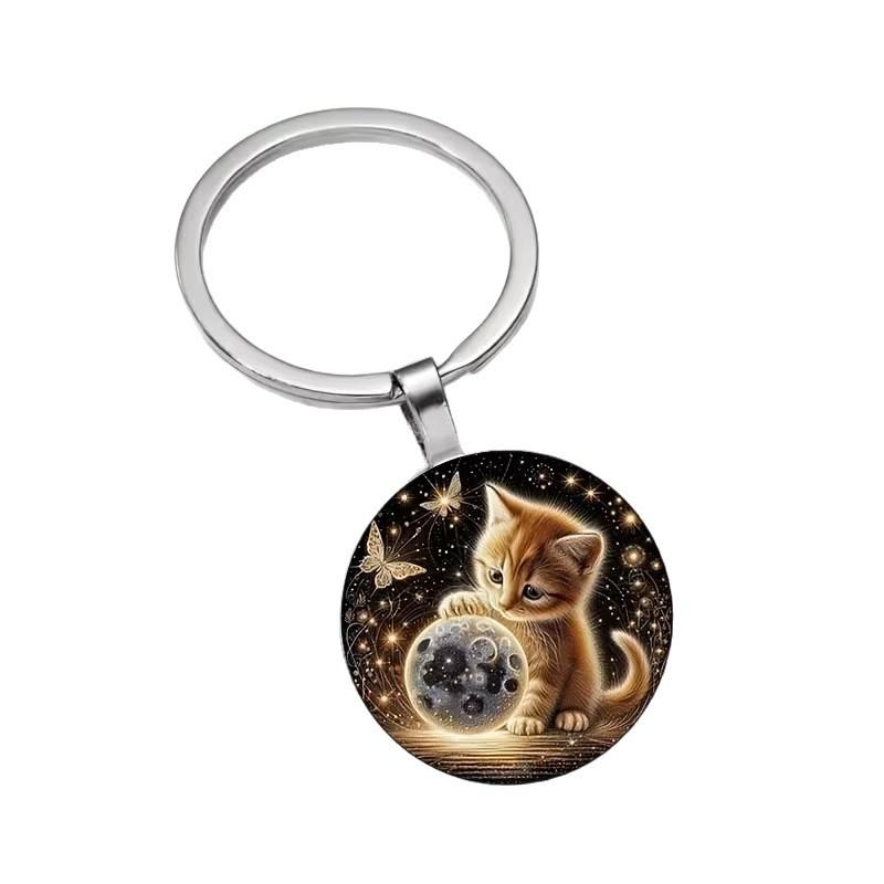 Cute Orange Kitten Keychain Fashion Creative Pendant Accessories