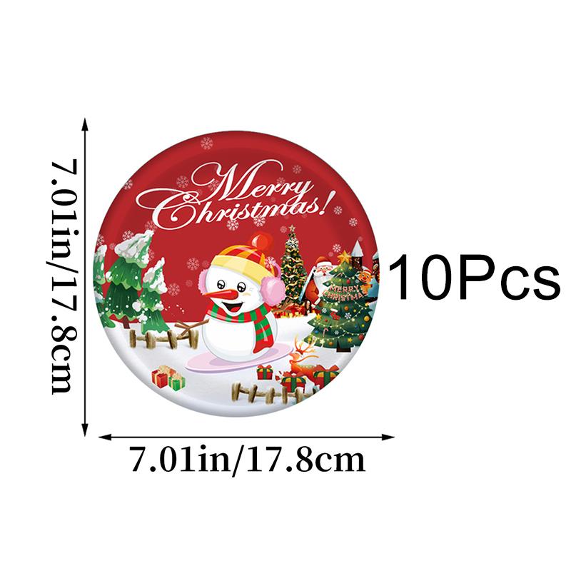 10 шт./набор Одноразовый набор посуды Ложка Вилка С Новым годом С Рождеством Вечеринка Принадлежности Бумажные тарелки Рождественские украшения для вечеринки