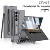 Чехол для Samsung Z Fold6 со слотом для карт, Кожаный чехол-бумажник, Подставка, Держатель для стилуса, Простой стиль