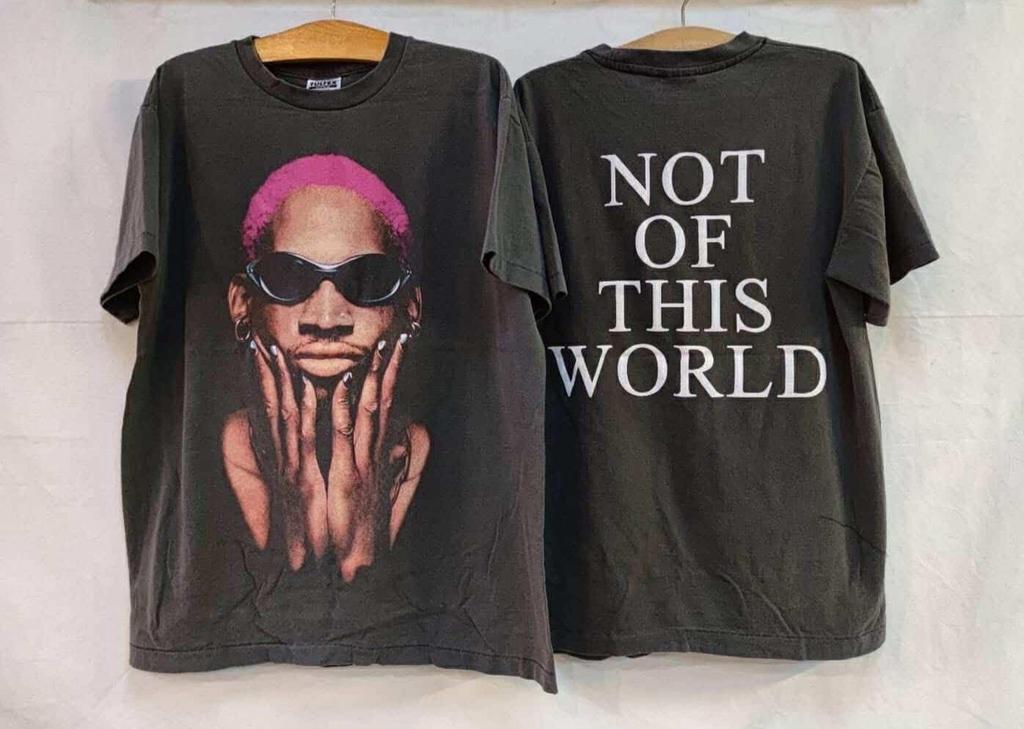 Dennis Rodman Not Of This World Vintage 90s Y2K XL Single Stitch T-Shirt REPRINT