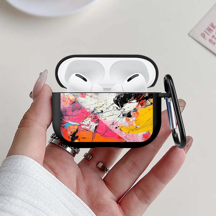 Чехол для наушников Cover Case Для Airpods 3 Pro 1 2 Pro3 Pro2 4 Ярко-розовый Разбрызганные чернила