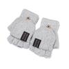 Unisex Winter Warm Imitation Cashmere Thicken Flip Mittens Fingerless Gloves Half Finger Gloves