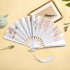 Бамбуковый ручной веер, шелковый стержень, веер для классического танца, уличный винтажный складной веер, аксессуары для одежды