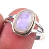 Natural Rainbow Moonstone Gemstone Handmade 925 Solid Silver Ring Size 10 F0v95
