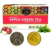 TEACURRY Apple Green Tea - (1 Month Pack, 30 Tea Bags) - Organic Apple Flavor Tea  | Whole Leaf Tea To Promote Healthy Glowing Skin
