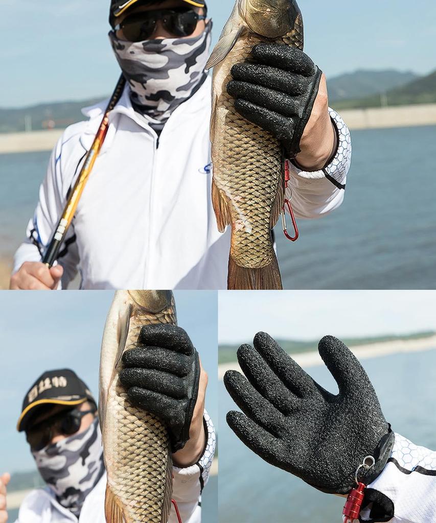 OptiPro Fishing Gloves, Cut Resistant Fishing Gloves with Magnetic Hook,