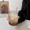 Cold Coffee Cups Iced Coffee Cups Glass Water Cup Coffee Mug Glass Drinkware Water Bottle Aesthetic Glass Cup Desk Accessorie