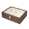 Wooden Jewelry Box Transparent Lid Jewelry Storage Organizer Multiple Compartments Portable Travel