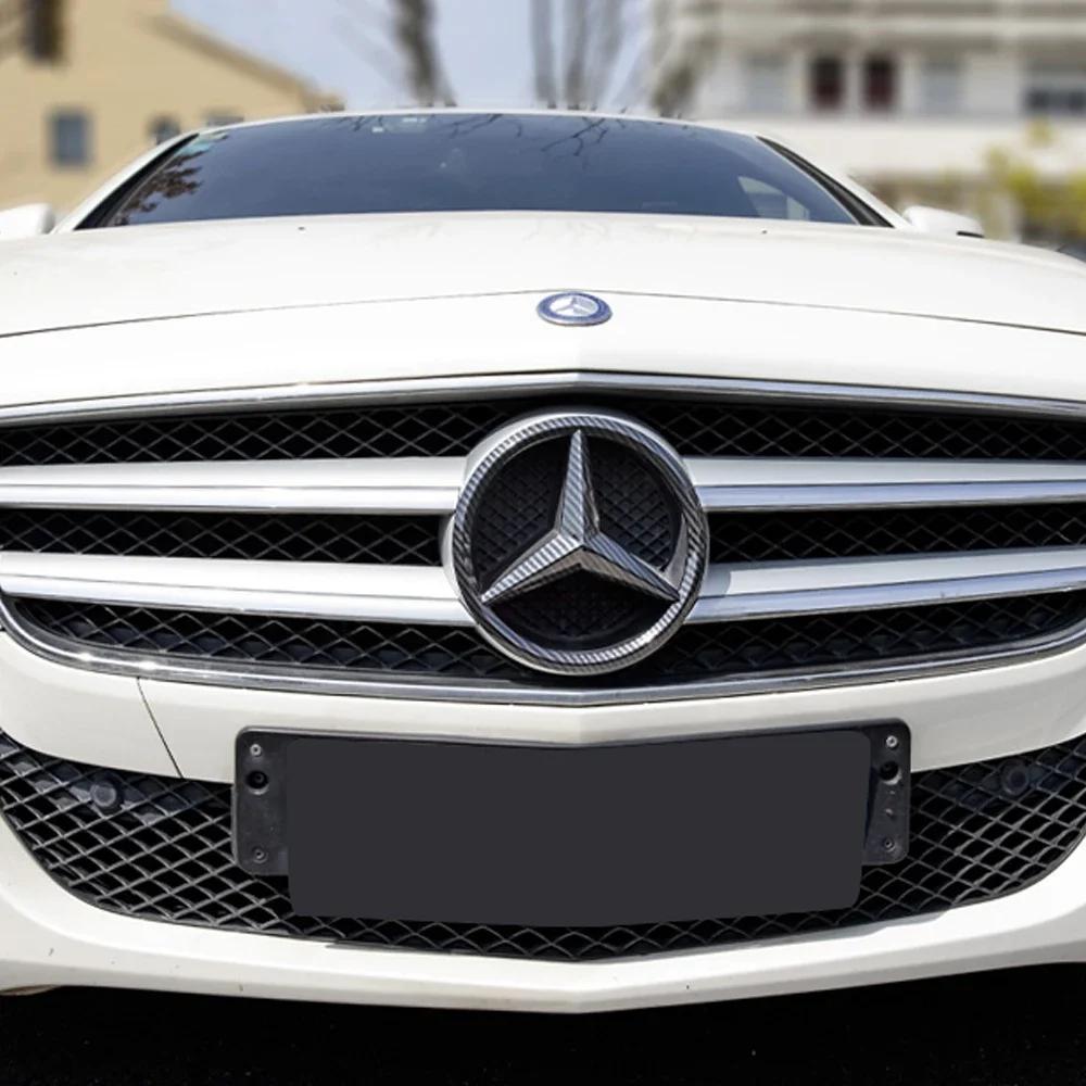 For Mercedes Benz Car Accessories Front Hood Grille Emblem Cover Auto Decoration Sticker for Mercedes Benz W204 W176 W212 A C E